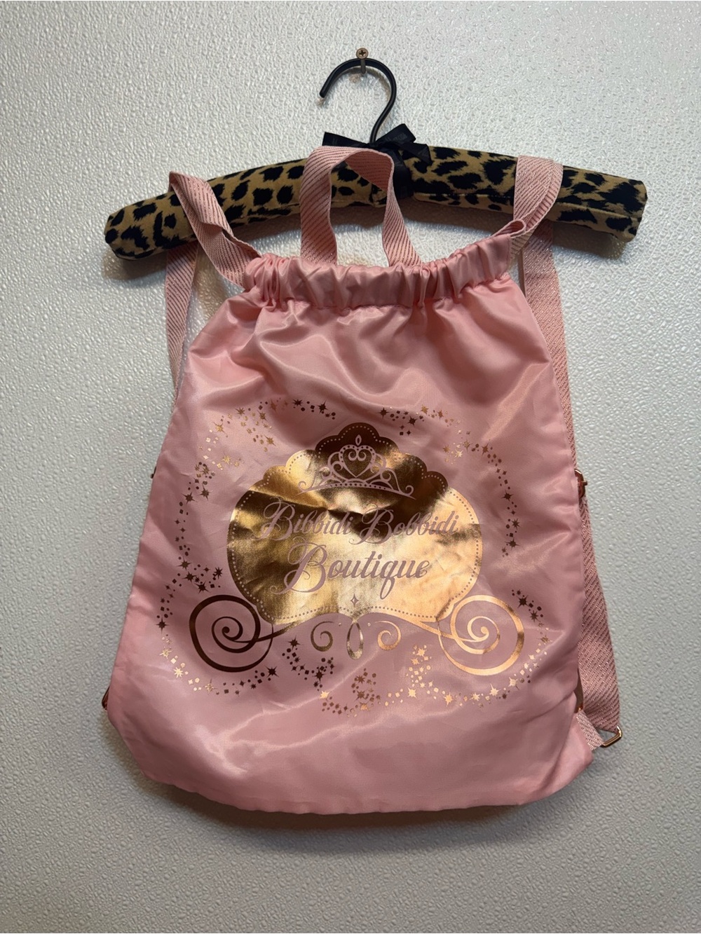 Bibbidi Bobbidi Boutique Pink Gold Drawstring Backpack
